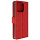 Avizar Étui pour Xiaomi Redmi 12C porte-carte support vidéo  Rouge Étui de la série Chesterfield spécialement conçu pour Xiaomi Redmi 12C