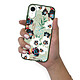 LaCoqueFrançaise Coque iPhone Xr Silicone Liquide Douce vert kaki Fleurs vert d'eau pas cher