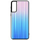 Avizar Coque Samsung S21+ Bi-matière Holographique Brillant Légère Rose / Bleu - Coque concue sur mesure pour Samsung Galaxy S21 Plus.