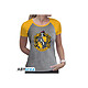 Harry Potter - T-shirt femme Poufsouffle gris & jaune - Taille M T-Shirt Harry Potter, modèle femme Poufsouffle gris &amp; jaune premium.