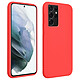 Avizar Coque Samsung Galaxy S21 Ultra Silicone Gel Souple Finition Soft Touch Rouge - Coque de protection spécialement conçue pour Samsung Galaxy S21 Ultra