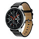 Avizar Bracelet Samsung Galaxy Watch 46 mm cuir véritable lisse - noir Bracelet conçu pour Samsung Galaxy Watch 46 mm