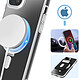 Acheter Avizar Coque MagSafe pour iPhone 15 Plus Silicone Gel Anneau Fonction Support  Dos Givré Contour Blanc