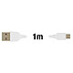 Avizar Câble micro-USB vers USB Smartphone Tablette Charge & Synchro 1 m - Blanc pas cher