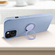 Avizar Coque Silicone pour iPhone 14 Flexible avec Bague Support  Bleu Lavande pas cher