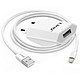 LinQ Chargeur Secteur USB + Câble USB vers iPhone Lightning,  Blanc Le kit complet pour la recharge immédiate de votre iPhone