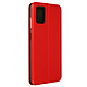 Avizar Housse Samsung Galaxy A03s Clapet Porte-carte Support Finition Satinée Rouge Portefeuille Satiné - Rouge