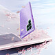 Avizar Coque pour Samsung S22 Ultra Paillette Amovible Silicone Semi-rigide violet pas cher