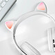 Avis Casque Audio Bluetooth 5.0 Design Oreilles Microphone Intégré de Chat blanc