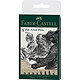 FABER-CASTELL Feutre Pitt Artist Pen, boîte de 8, couleur 199 noir, XXS/S/F/M/B/C/1.5/FH Feutre à pointe fine