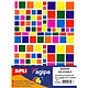 AGIPA Pochette 2520 gommettes carrés enlevables couleurs assorties 160 x 216 mm Etiquette décorative