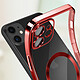 Avizar Coque MagSafe pour iPhone 11 Silicone Protection Caméra  Contour Chromé Rouge pas cher