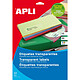 APLI Pochette étiquettes invisible polyester jet d'encre 10 feuilles 63,5x38,1 mm Etiquette multi-usages