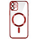 Avizar Coque MagSafe pour iPhone 11 Silicone Protection Caméra  Contour Chromé Rouge - Coque MagSafe conçue spécifiquement pour votre Apple iPhone 11