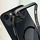 Avizar Coque MagSafe pour iPhone 14 Silicone Protection Caméra  Contour Chromé Noir pas cher