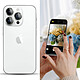 Avizar Film Caméra iPhone 14 Pro et 14 Pro Max Dureté 9H Contour Métal gris  Transparent pas cher