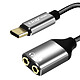 Adaptateur Audio USB-C vers Double Jack 3.5mm Femelle Casque + Micro LinQ - Adaptateur audio USB-C vers 2x Jack 3.5mm de LinQ pour doubler votre prise de sortie audio