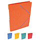 COUTAL Paquet de 10 Chemises Carte Lustée Simple 24 x 32 cm avec élastiques et étiquette Couleurs asorties Chemise à rabat