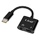 LinQ Adaptateur USB-C vers Prise Audio Jack 3.5mm et Recharge USB-C Femelle Noir