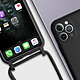 Avizar Coque Cordon pour iPhone 11 Pro Max Semi-rigide Lanière Tour du Cou 80cm  Noir pas cher