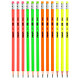 DELI Boîte 12 crayons graphite HB corps triangulaire couleur Néon bout gomme x 12 pas cher