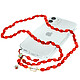 Avizar Bijou de Téléphone Bracelet à Perles Ovales 80cm Collection Charm - Rouge Collier téléphone Perles ovales