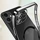Avizar Coque MagSafe pour iPhone 11 Silicone Protection Caméra  Contour Chromé Noir pas cher