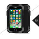 Love Mei Coque pour iPhone SE 2022 / 2020 / 8 / 7 Intégrale avec Film écran  Noir Intérieur en silicone épais (absorbe les chocs).
