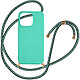 Avizar Coque cordon pour iPhone 15 Pro Silicone Recyclable  Turquoise Coque cordon en silicone gel turquoise série Classic Case Bio, conçue spécifiquement pour votre iPhone 15 Pro