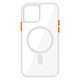 Avizar Coque pour iPhone 12 Pro Max Magsafe Antichoc Cercle magnétique Transparent Coque Magsafe Orange en Polycarbonate, iPhone 12 Pro Max