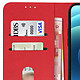Avizar Étui Apple iPhone 12 / 12 Pro Protection avec Porte-carte Fonction Support rouge pas cher