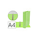 LIDERPAPEL Classeur 4 anneaux ronds 40mm a4 carton rembordé pvc coloris vert pistache Classeur à anneaux
