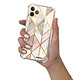 Evetane Coque iPhone 11 Pro Max anti-choc souple angles renforcés transparente Motif Marbre Rose Losange pas cher