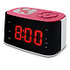 Gulli 477028 Radio-réveil FM veilleuse double alarme avec port USB - rose