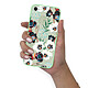 LaCoqueFrançaise Coque iPhone 7/8/ iPhone SE 2020 Silicone Liquide Douce vert pâle Fleurs vert d'eau pas cher
