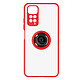 Avizar Coque Xiaomi Redmi Note 11 et 11s Bi-matière Bague Métallique Support Rouge - Bague de maintien à l'arrière pour une utilisation sécurisée en toute circonstance