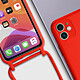Avizar Coque Cordon pour iPhone 11 Semi-rigide Lanière Tour du Cou 80cm  Rouge pas cher