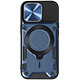 Avizar Coque pour iPhone 15 Pro Max Bague Métallique Bi-matière Antichoc Bleu - Coque bague bi-matière pour protéger votre iPhone 15 Pro Max, tout en optimisant son utilisation