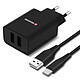 Swissten Chargeur Secteur Double USB 2.1A Smart IC + Câble USB-C  Noir Un adaptateur secteur double sortie USB by Swissten, permettant d'alimenter 2 appareils en même temps.