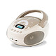 Metronic 477402 - Lecteur CD MP3 Soft Grey avec port USB - Nuances de gris Prise casque 3,5 mm (32 ?)  Lecture des CD, CD-R, CD-RW