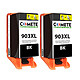 COMETE - Marque française - 903XL  - 2 cartouches compatibles avec HP 903 XL 903XL - 2 Noir Satisfait ou Remboursé