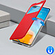 Avizar Housse Huawei P40 Fenêtre d'Affichage Porte-carte Support Vidéo rouge pas cher