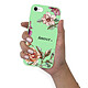 LaCoqueFrançaise Coque iPhone 7/8/ iPhone SE 2020 Silicone Liquide Douce vert pâle Amour en fleurs pas cher