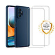 Evetane Coque Xiaomi Redmi Note 10 Pro Silicone liquide Bleue Marine + 2 Vitres en Verre trempé Protection écran Antichocs Coque Xiaomi Redmi Note 10 Pro Silicone liquide Bleue Marine + 2 Vitres en Verre trempé Protection écran Antichocs