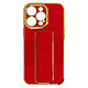 Avizar Coque pour iPhone 13 Pro Silicone flashy Béquille pliable Système magnétique  rouge Une coque en silicone flexible, conçue pour protéger votre Apple iPhone 13 Pro au quotidien