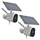 DAEWOO Pack 2 caméras W502 et panneaux solaires Pack 2 caméras W502 et panneaux solaires 1080P, batterie intégrée, contrôle à distance, notifications, détection de mouvement et vision nocturne, sirène