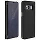 Avizar Housse Clapet Translucide Samsung Galaxy S8 - Design Effet Miroir - Noir - Housse Folio de protection Flip Wallet - Noir