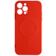 Avizar Coque Magsafe iPhone 12 Pro Silicone Souple Intérieur Soft-touch Mag Cover  rouge - Coque de protection, Mag Cover conçue pour iPhone 12 Pro