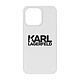 Karl Lagerfeld Coque  iPhone 13 Mini Silicone Stack Logo Blanc Coque de protection soft-touch signée Karl Lagerfeld, spécialement conçue pour votre iPhone 13 Mini.