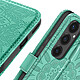 Avizar Étui Mandala Fleurs pour Galaxy S24 FE Portefeuille Support Dragonne Vert Pâle pas cher